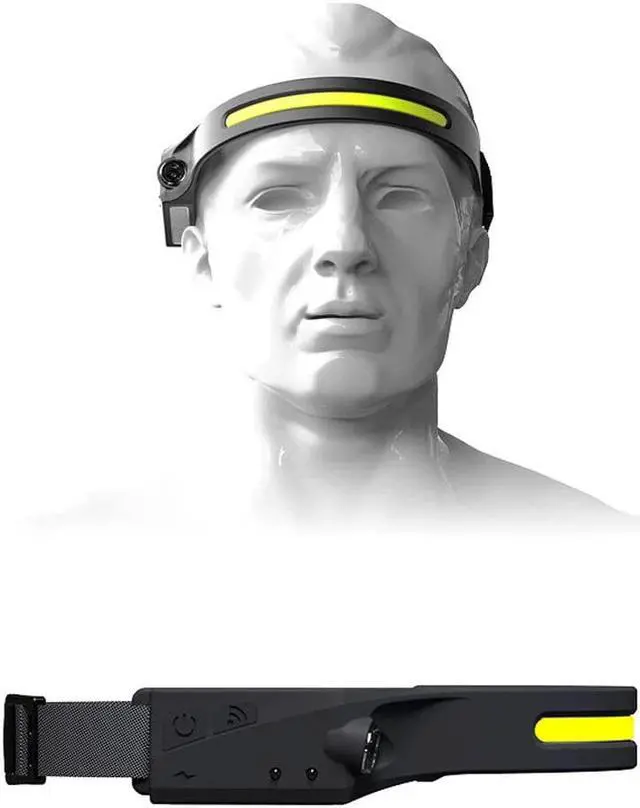 Alt view image 7 of 7 - LX200 350LM Wave Sensor Soft Strip COB+LED Headlamp 1200mAh 270° Wide Range 5 Light Modes Headlight Fishing Running Lamp