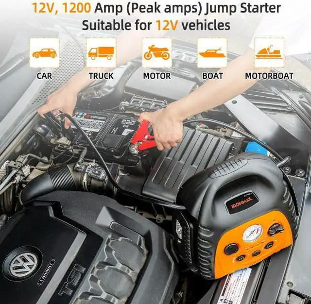 Alt view image 7 of 7 - 22000mAH Jump Starter Portable Power Station Air Compressor with LED Light