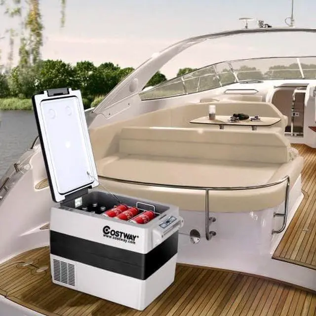 Alt view image 2 of 6 - 55-Quarts Portable Thermoelectric Electric Car Cooler Refrigerator for Beverage