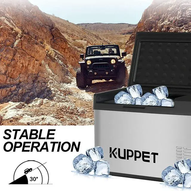 Alt view image 2 of 7 - KUPPET Portable Refrigerator/Fridge 20Qt, Vehicle Refrigerator - Car Freezer, Dual Temperature Electric Cooler for Camping, Beach Party, Travel, Picnic Outdoor - 12/24V DC and 100-240V AC, -4°F ~ 68°F