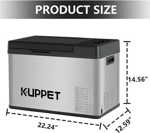 Alt view image 5 of 7 - KUPPET Portable Refrigerator/Fridge 20Qt, Vehicle Refrigerator - Car Freezer, Dual Temperature Electric Cooler for Camping, Beach Party, Travel, Picnic Outdoor - 12/24V DC and 100-240V AC, -4°F ~ 68°F