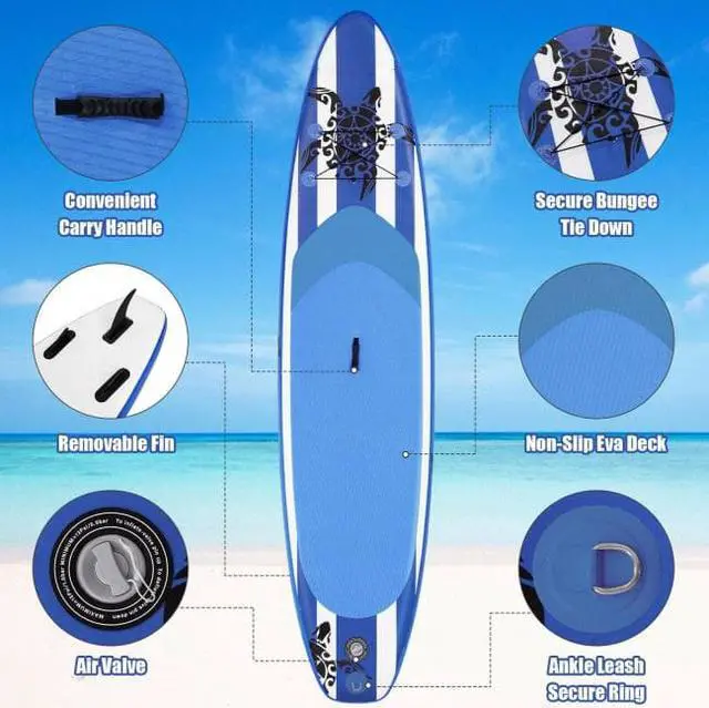 Alt view image 3 of 6 - Enjoy Wonderful Water Sports 11-Feet Inflatable Adjustable Surfing Paddle Board