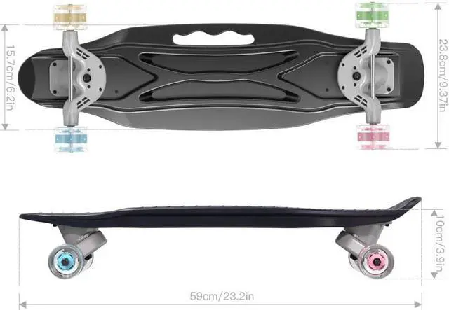 Alt view image 5 of 7 - 23.2" Plastic Mini Skateboard;  with Bendable Deck and Smooth Colorful PU Wheels;  Cruiser Board for Kids Youth Beginners