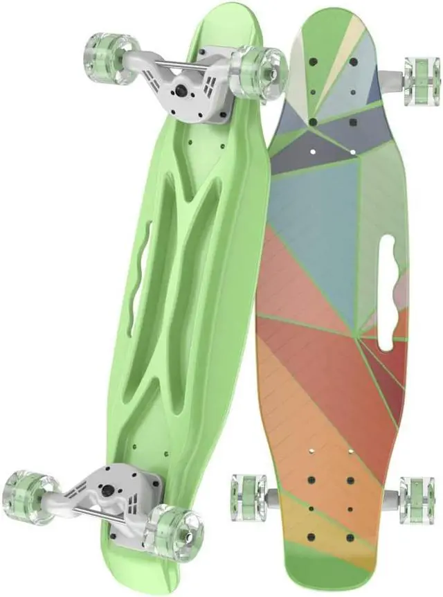 Alt view image 7 of 7 - 23.2" Plastic Mini Skateboard;  with Bendable Deck and Smooth Colorful PU Wheels;  Cruiser Board for Kids Youth Beginners