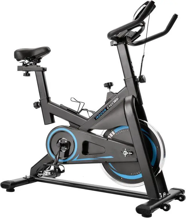 Alt view image 6 of 6 - Chromed Flywheel Silent Belt Drive Indoor Cycle Bike, Three - piece crank set, The large LCD display shows time, distance, calories and speed, Custom Fit