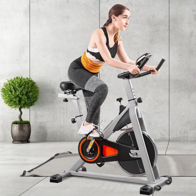 Main image of Indoor Cycling Bike Stationary, Belt Driven Smooth Exercise Bike with Oversize Soft Saddle and LCD Monitor MS192377AAE