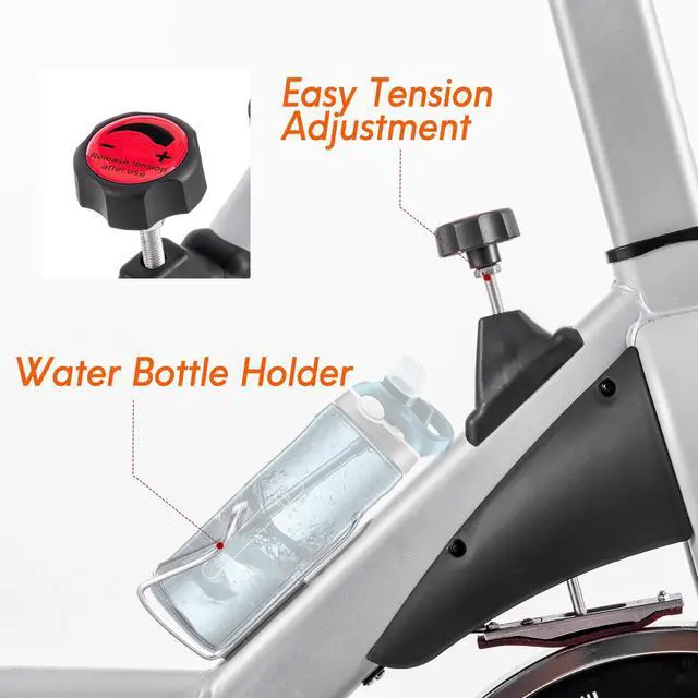 Alt view image 3 of 6 - Indoor Cycling Bike Stationary, Belt Driven Smooth Exercise Bike with Oversize Soft Saddle and LCD Monitor MS192377AAE