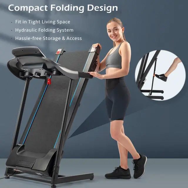 Alt view image 3 of 6 - Electric Motorized Treadmill with Audio Speakers, Max. 10 MPH and Incline for Home Gym AL