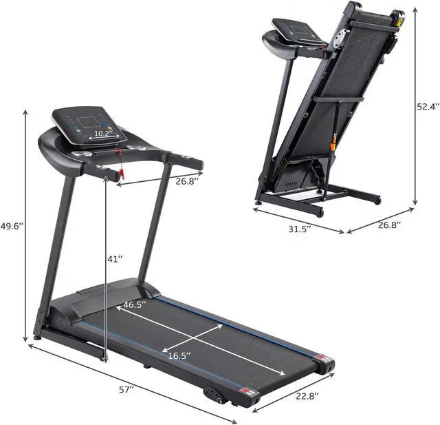 Alt view image 6 of 6 - Electric Motorized Treadmill with Audio Speakers, Max. 10 MPH and Incline for Home Gym AL