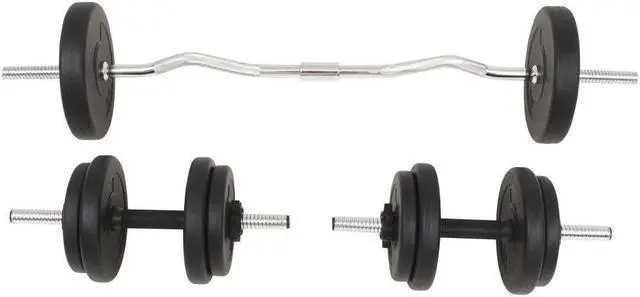 Alt view image 2 of 6 - Barbell and Dumbbell Set 66.1 lb