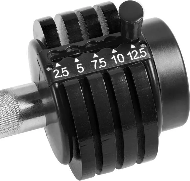 Alt view image 5 of 6 - Pair of 12.5 Lbs Adjustable Dumbbell with Handle and Weight Plate for Home Gym black RT