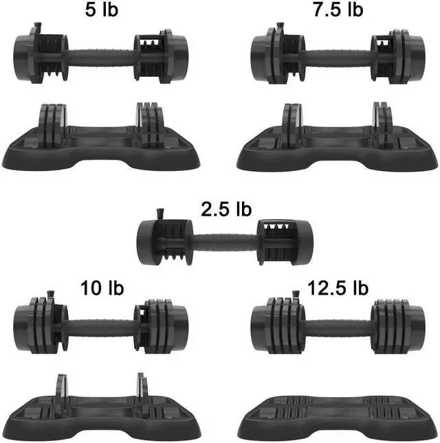Alt view image 3 of 6 - Pair of 12.5 LB Glide Tech Adjustable Dumbbell
