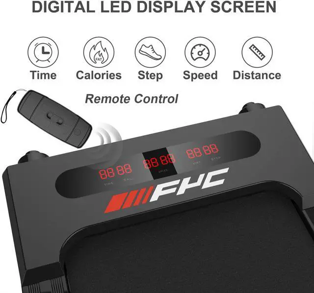 Alt view image 3 of 6 - 2 in 1 Under Desk Treadmill for Home, Installation-Free Foldable Treadmill Compact Electric Running Machine, Remote Control & LED Display Walking Running Jogging