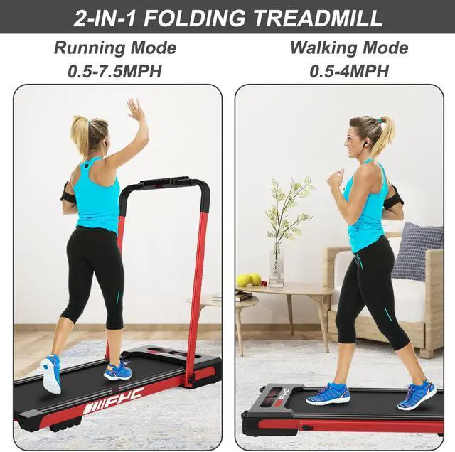 Alt view image 2 of 6 - 2 in 1 Under Desk Treadmill for Home, Installation-Free Foldable Treadmill Compact Electric Running Machine, Remote Control & LED Display Walking Running Jogging
