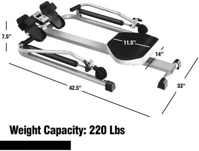 Alt view image 2 of 6 - Adjustable Double Hydraulic Resistance Rowing Exercise  Fitness Machine