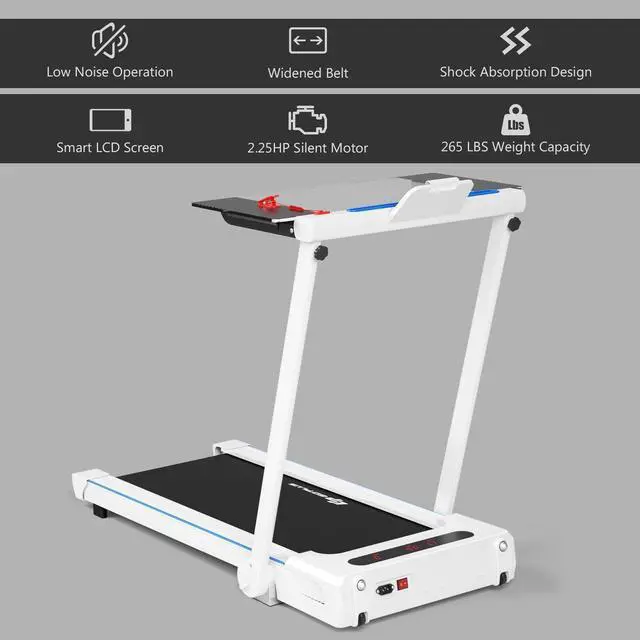Alt view image 3 of 6 - 2.25HP Folding Treadmill Running Machine with Table Speaker Remote