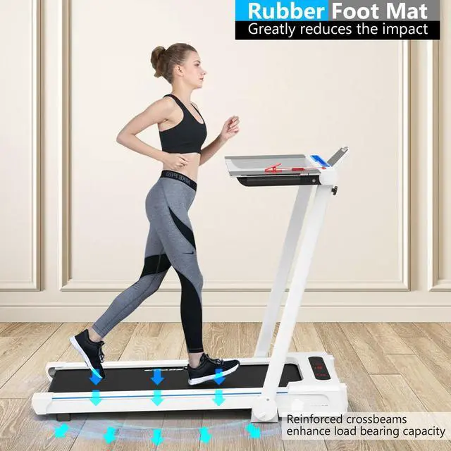 Alt view image 5 of 6 - 2.25HP Folding Treadmill Running Machine with Table Speaker Remote