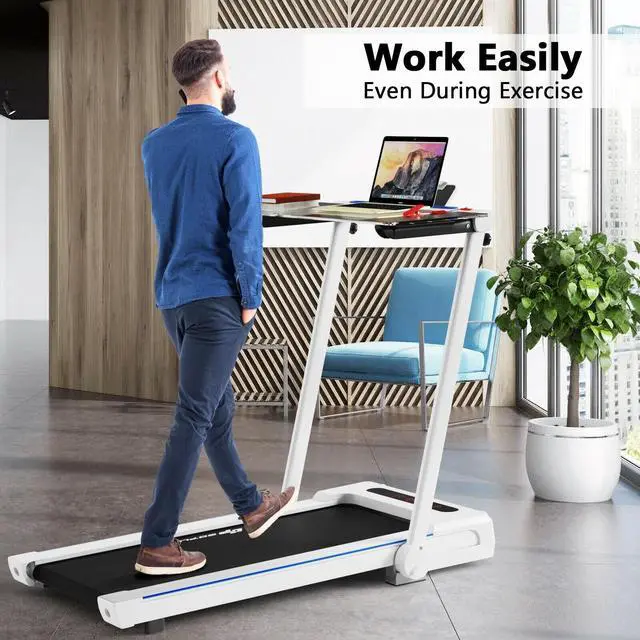 Alt view image 6 of 6 - 2.25HP Folding Treadmill Running Machine with Table Speaker Remote