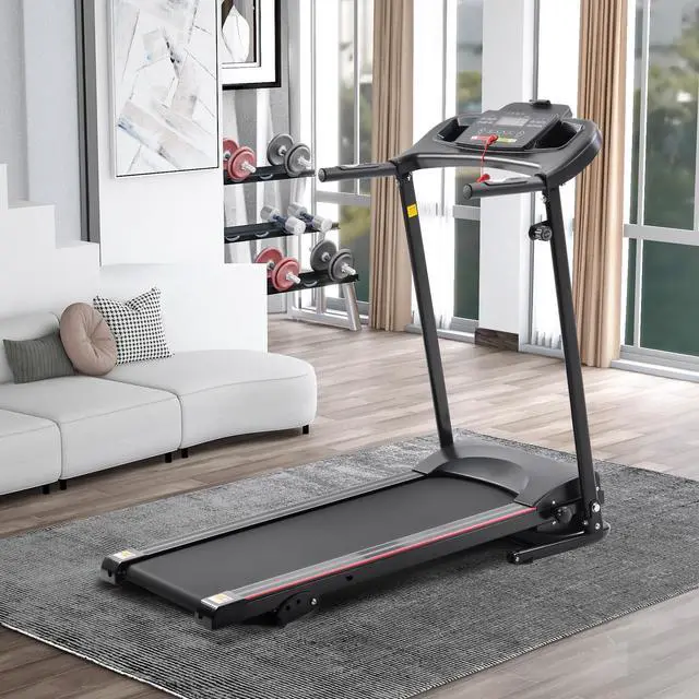 Main image of Folding Treadmill with Incline 2.5HP 12KM/H Electric Treadmill for Home Foldable, Bluetooth Music Cup Holder Heart Rate Sensor Walking Running Machine for Indoor Home Gym Exercise Fitness