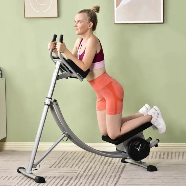 Alt view image 2 of 7 - 440LBS Deluxe ab machine Folding abdominal crunch coaster Max ab workout equipment