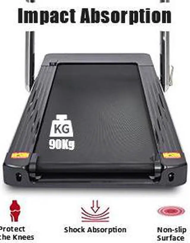 Alt view image 6 of 6 - Folding Treadmill for Home with 4 inch LCD Display; 2.0 HP Motorized Running Machine with SPAX APP Control Bluetooth Speaker & phone Holder; Capacity 198