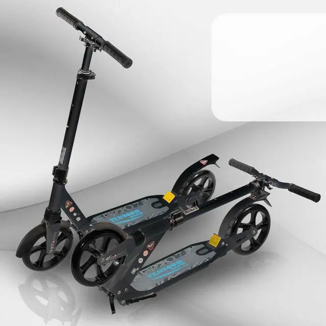 Alt view image 2 of 5 - Folding Kick Scooter Outdoor Adult Ride Portable Lightweight Adjustable 2 Wheelsc