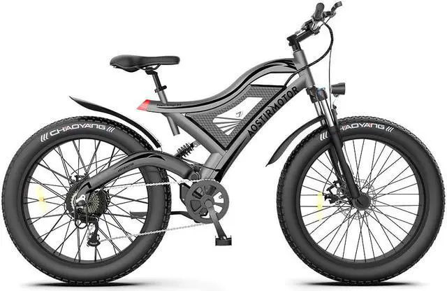 Alt view image 2 of 7 - AOSTIRMOTOR S18 Electric Bike 26inch 750W 48V 15Ah 45Km/h Max Speed 25-35Km Mileage 120Kg Max Load Mountain Fat Tire Electric Bicycle
