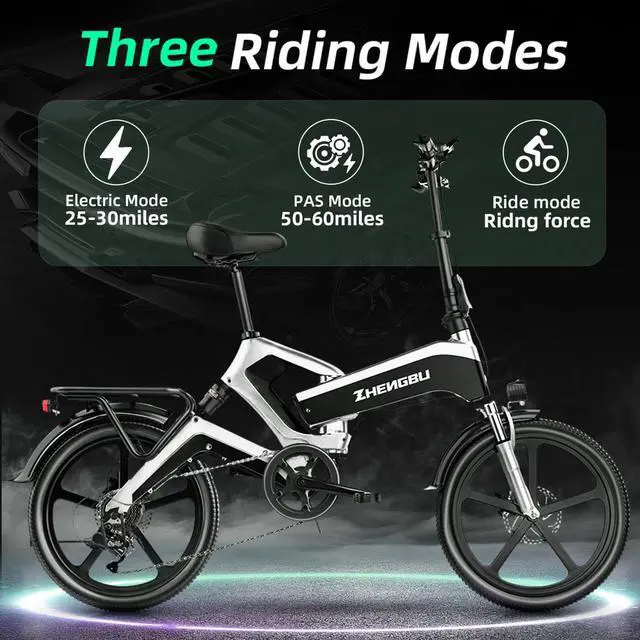Alt view image 5 of 6 - 20'K6 Electric Bike for Adults,Ebike with 500W Motor 48V 10AH/12.8Ah Battery, E Bikes Shimano 7-Speed and Dual Shock Absorber Folding Electric Road Bicycle for Urban Commuting