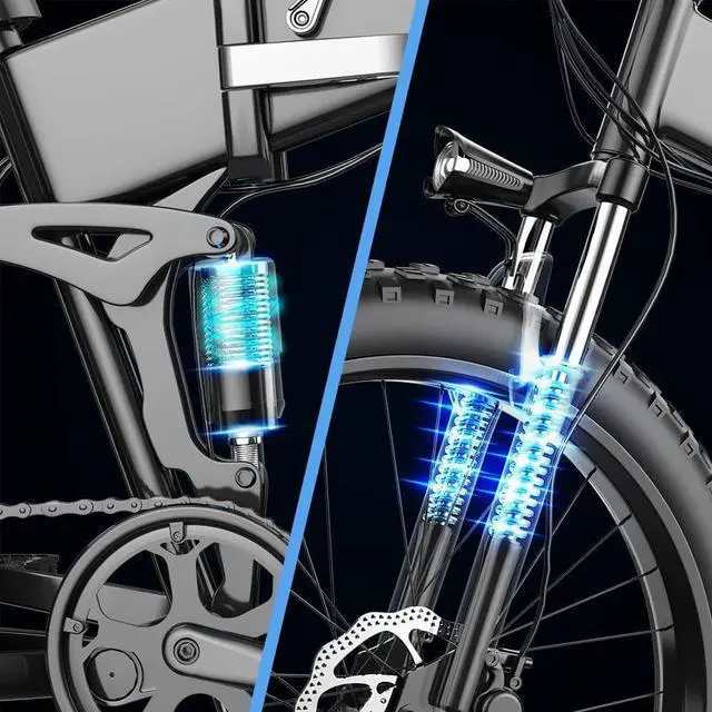Alt view image 3 of 6 - Ebike for Adults 26'' Fat Tire Ebike,Detachable Lithium Battery 48V 10Ah,21MPH Adult Electric Bicycles,Dual Shock Absorber Shimano 7 Speed Road Beach Snow Electric Bike
