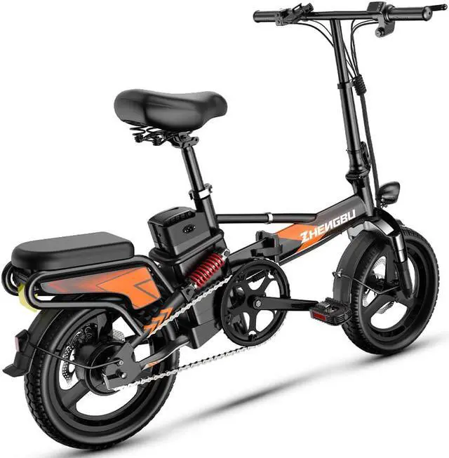 Alt view image 3 of 6 - Electric Bike 400W Electric Commuter Bikes, Folding Mini Ebike 14'' Electric Bicycle with 48V 20Ah Battery, 21MPH Adults/Teens City E Bike