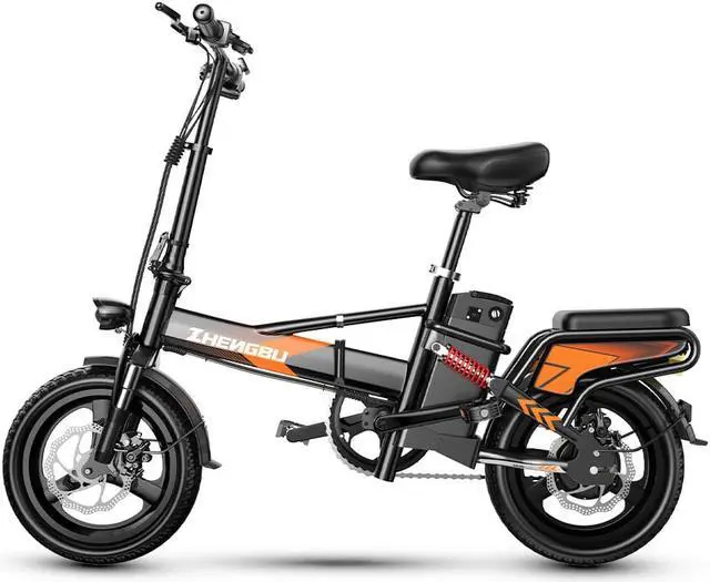 Alt view image 4 of 6 - Electric Bike 400W Electric Commuter Bikes, Folding Mini Ebike 14'' Electric Bicycle with 48V 20Ah Battery, 21MPH Adults/Teens City E Bike