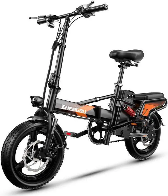 Alt view image 5 of 6 - Electric Bike 400W Electric Commuter Bikes, Folding Mini Ebike 14'' Electric Bicycle with 48V 20Ah Battery, 21MPH Adults/Teens City E Bike