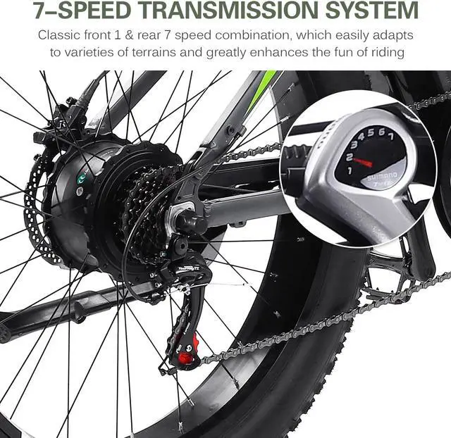 Alt view image 4 of 6 - 26 Inch Electric Bike with Fat Tire 48V 12.5AH 750W Power Assist Electric Bicycle with 45km/h Max.Speed 35-37km Pure Electric Range