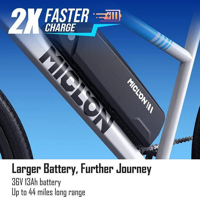 Alt view image 2 of 6 - Electric Bike for Adults, 2X Faster Charge, 36V/13Ah Removable Battery, Up to 44 Miles Range, 350W Electric Commuter Bike, Shimano 7-Speed Gear, 27.5" Ebike