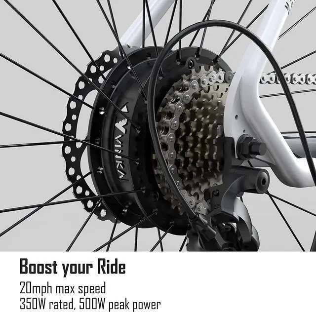 Alt view image 3 of 6 - Electric Bike for Adults, 2X Faster Charge, 36V/13Ah Removable Battery, Up to 44 Miles Range, 350W Electric Commuter Bike, Shimano 7-Speed Gear, 27.5" Ebike