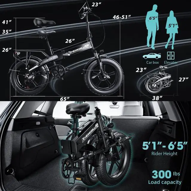 Alt view image 7 of 7 - Adult Electric Bike 750W Motor 20"*4.0" All Terrain Fat Tire Ebike with Samsung 48V 12.8Ah Lithium Battery