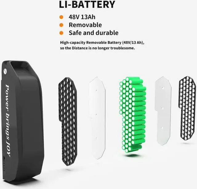 Alt view image 5 of 7 - S07-F 26" 750W Electric Bike Fat Tire P7 48V 13AH Removable Lithium Battery for Adults with Detachable Rear Rack Fender New