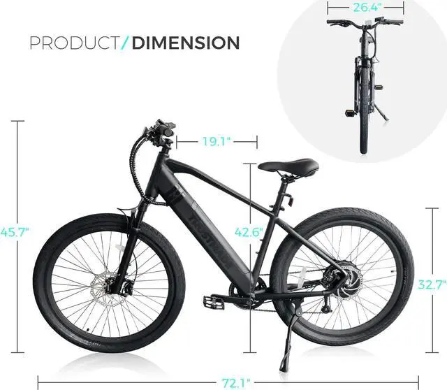 Alt view image 3 of 7 - Trustmade 27.5" Electric Bike 750W Panther-X Series