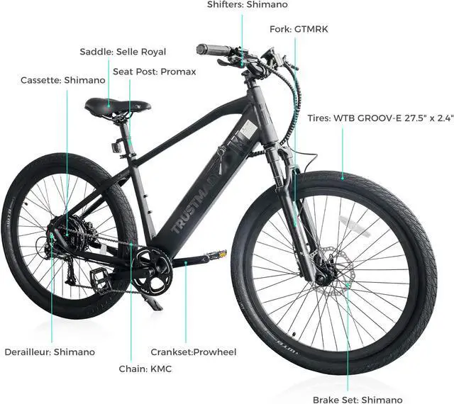 Alt view image 4 of 7 - Trustmade 27.5" Electric Bike 750W Panther-X Series