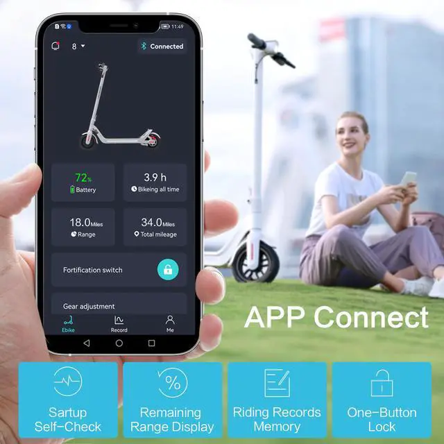 Alt view image 3 of 7 - LEQISMART Pro Electric Scooter - 9" Tires - Up to 25 Miles Long-Range & 15.5 MPH Portable Folding Commuting Scooter for Adults and Kids with Double Braking System