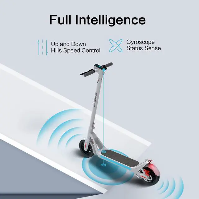 Alt view image 7 of 7 - LEQISMART Pro Electric Scooter - 9" Tires - Up to 25 Miles Long-Range & 15.5 MPH Portable Folding Commuting Scooter for Adults and Kids with Double Braking System