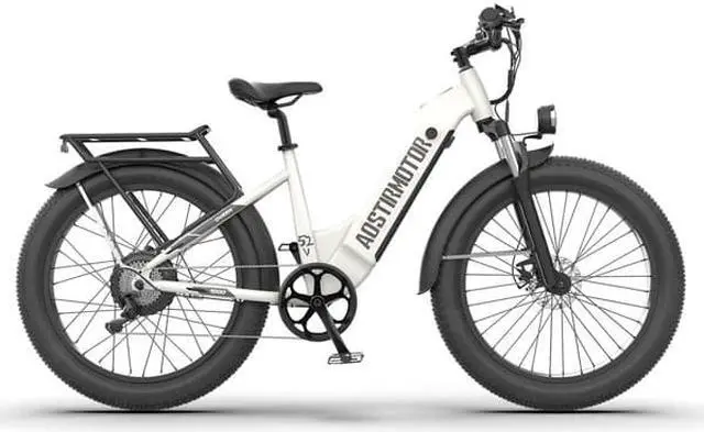 Alt view image 2 of 7 - AOSTIRMOTOR New Pattern 26" 1000W Electric Bike Fat Tire 52V15AH Removable Lithium Battery for Adults(white)