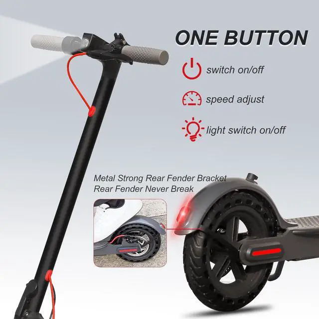 Alt view image 3 of 7 - AOVOPRO New Upgraded Electric Scooter 350W 31km/h Adult APP Smart Scooter Shock-absorbing Anti-skid Folding Electric Scooter
