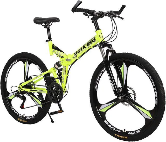 Alt view image 2 of 7 - 27.5in Folding Mountain Bike Shimanos 21 Speed Bicycle Full Suspension MTB Bikes