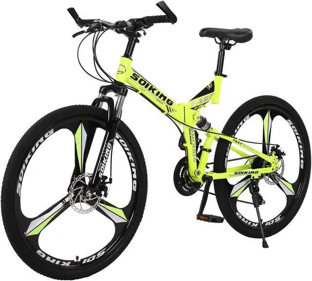 Alt view image 3 of 7 - 27.5in Folding Mountain Bike Shimanos 21 Speed Bicycle Full Suspension MTB Bikes