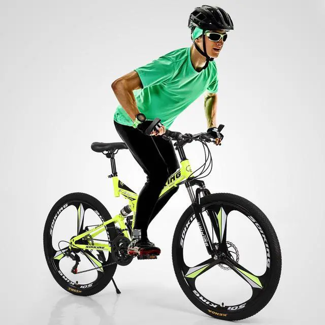 Alt view image 7 of 7 - 27.5in Folding Mountain Bike Shimanos 21 Speed Bicycle Full Suspension MTB Bikes