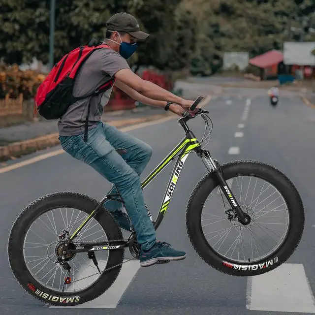 Alt view image 3 of 7 - Fat Tire Mens Mountain Bike, 17-Inch / Medium High-Tensile  Frame