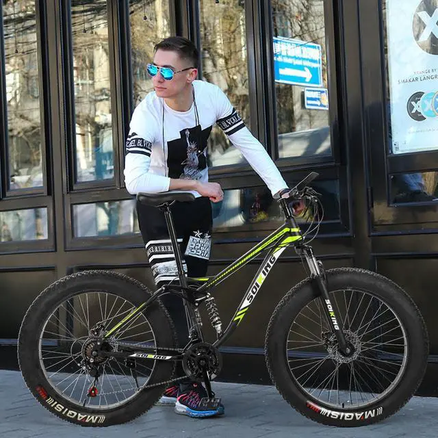 Alt view image 6 of 7 - Fat Tire Mens Mountain Bike, 17-Inch / Medium High-Tensile  Frame
