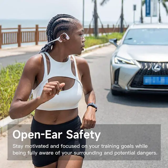 Alt view image 4 of 7 - Bone Conduction Headphones, MOJAWA MOJO2 Open Ear Wireless Bluetooth Headphones, Sports Headset with Deep Bass and Secure Fit, IP67 Waterproof, 26g, 8H Playtime for Running Cycling Workouts