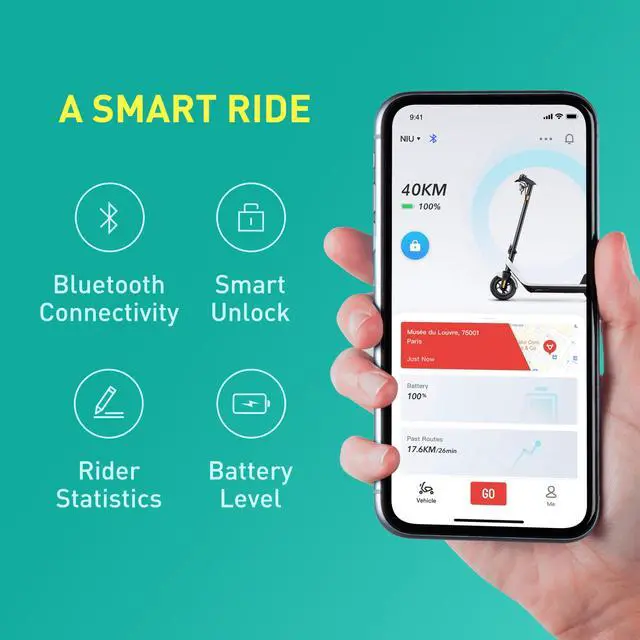 Alt view image 4 of 7 - NIU KQi2 Pro Electric Scooter 300W Power 25 Miles Long Range Max Speed 17.4MPH Portable Foldable Commuting